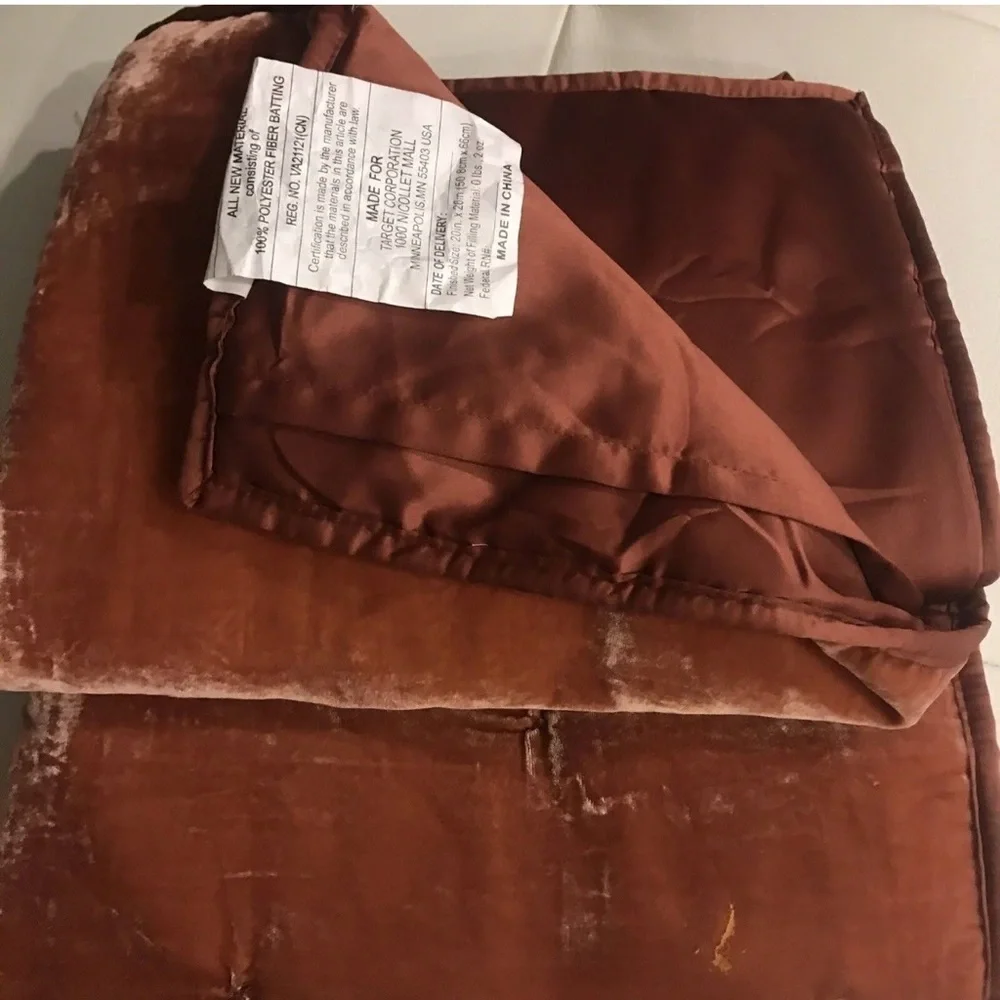 Opal house burnt orange velvet comforter  queen size